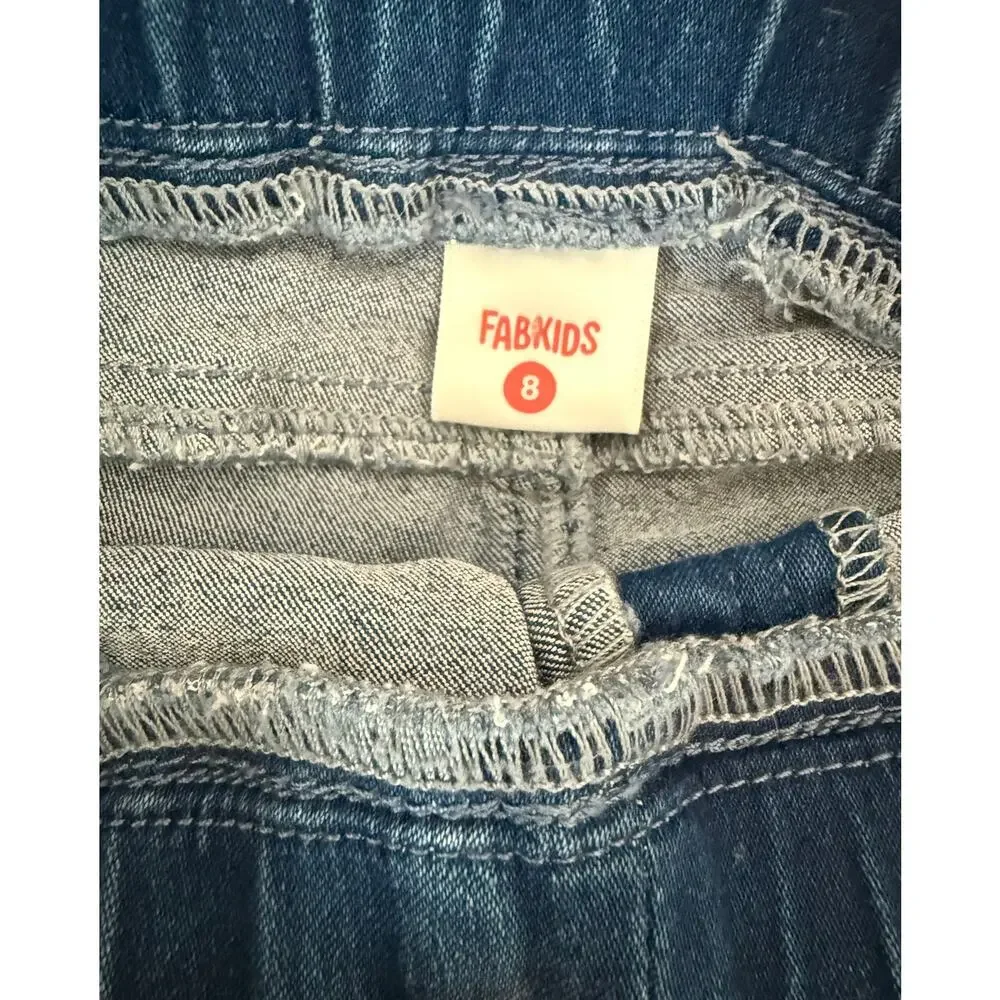 Fabkids Youth Jeggings Distressed Kness Silver Sequins  Size 8
